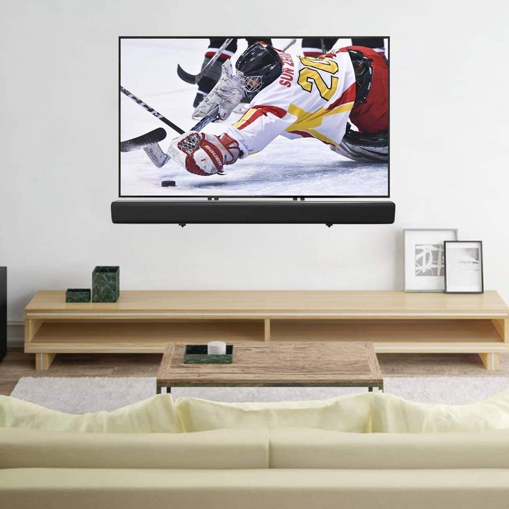 wall mounted tv with soundbar