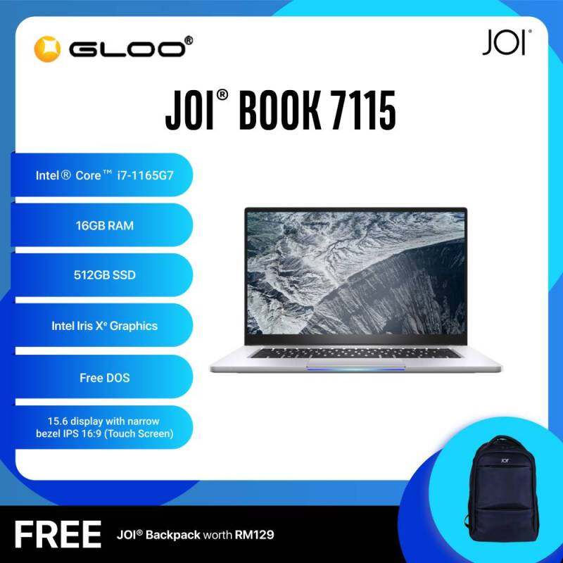 JOI Book 7115 (i7-1165G7/16GB/512GB SSD/15.6/Touch/Gray) Free JOI Backpack Malaysia