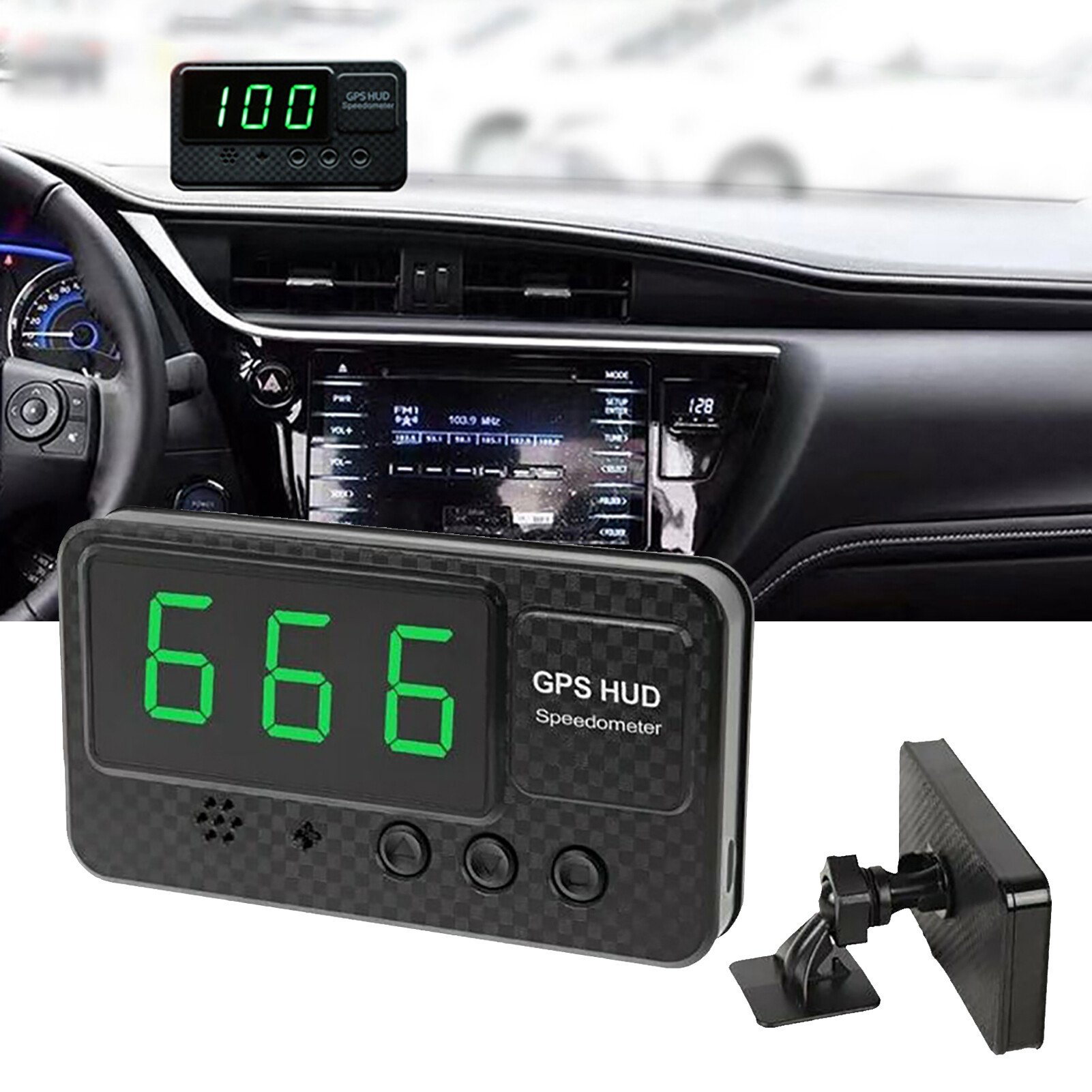 Baicai Kitchen Universal Car Digital Head-Up Display GPS Over-Speed Alarm Speedometer Odometer