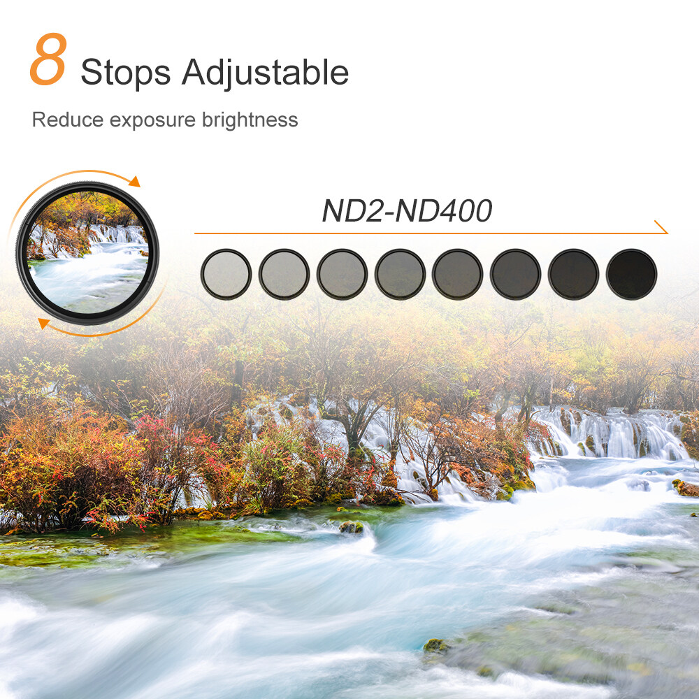 K&F CONCEPT ND2-400 Fader Variable ND Filter 37mm 40.5mm 43mm 46mm 49mm 52mm 55mm 58mm 62mm 67mm 72mm 77mm 82mm...