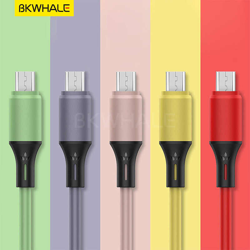 BKWHALE Macaron Silicone Charge cable Micro USB Charging Cables