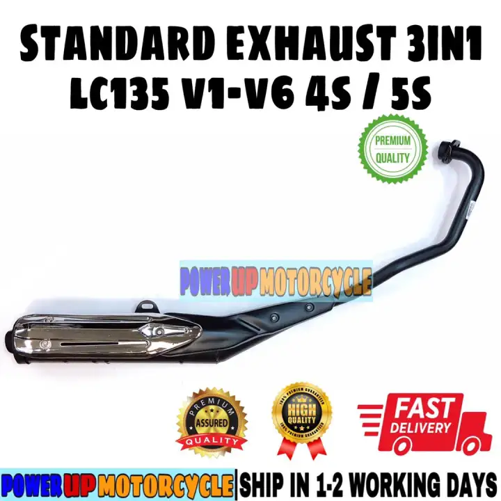 Yamaha Lc135 V1 V6 4s 5s Standard Exhaust 3in1 Ekzos Pipe Lc 135 Apido Espada Uma Lazada