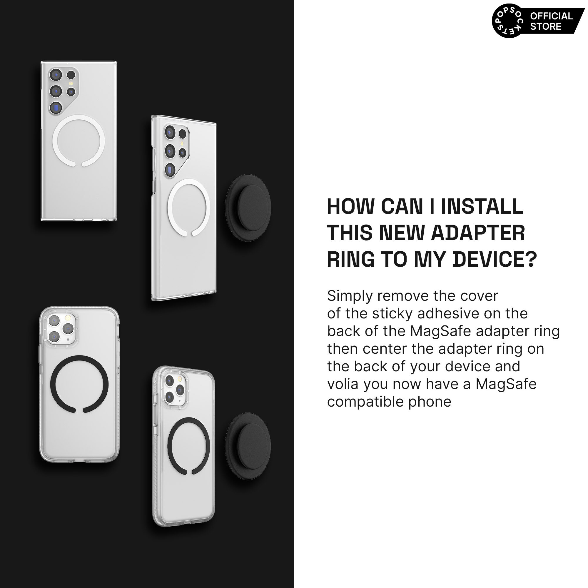 Popsockets MagSafe ống kính Bộ chuyển đổi | kẹp điện thoại cao cấp | poppgrip | Ổ cắm Pop | Ổ cắm Pop | Pop soket | popsocket