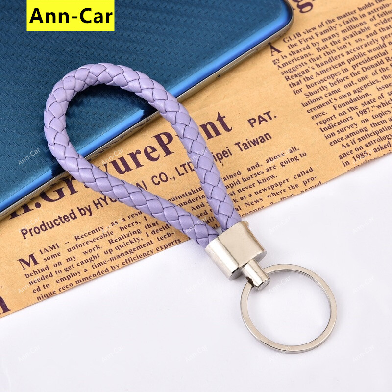Car key chain ins male and female key ring knitting key chain leather rope key pendant motorcycle key chain