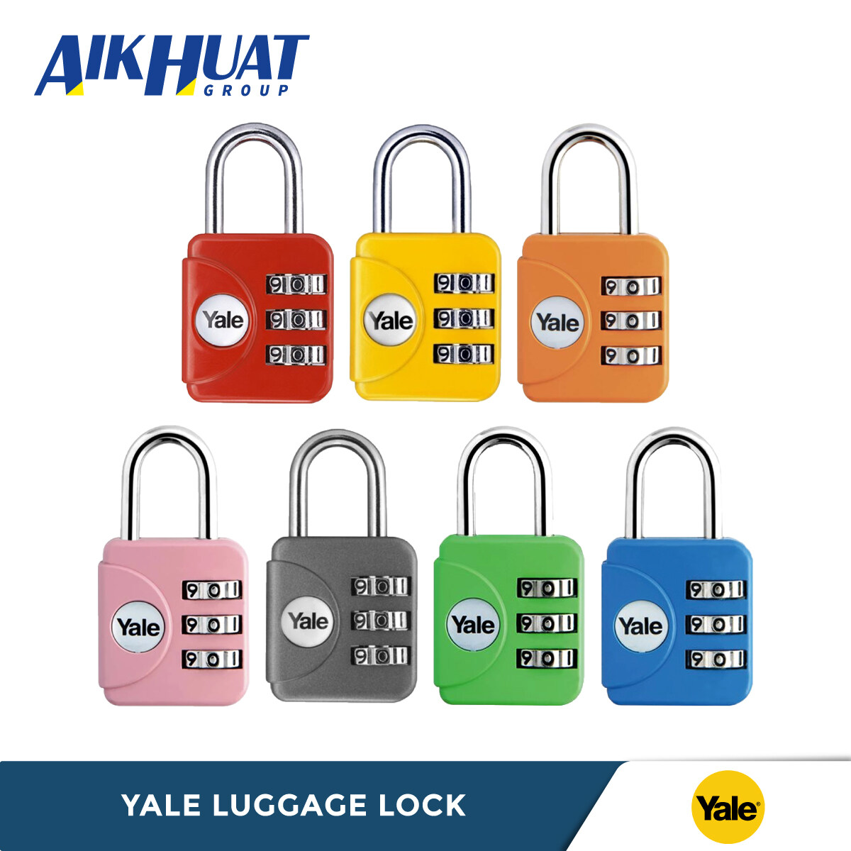 Yale Luggage Lock YP1/28/121 3Digit Dial Combination Number Luggage