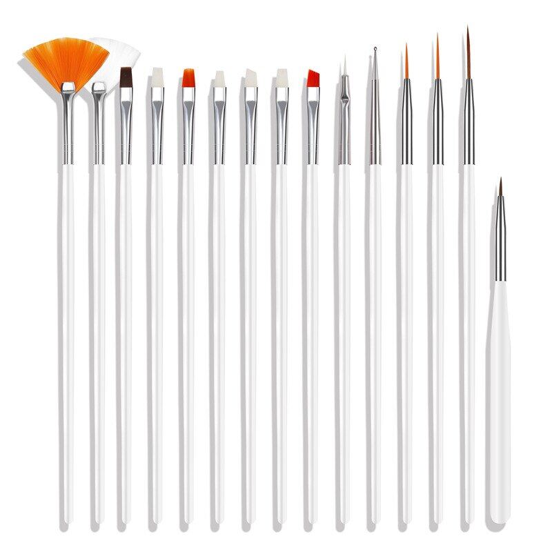 SUAKE 15pcs Nail Art Painting Pen Brush Uv Gel Liner Professional Manicure Kit Nail Salon Supplies and Tools Acrylic Nail Brush Set