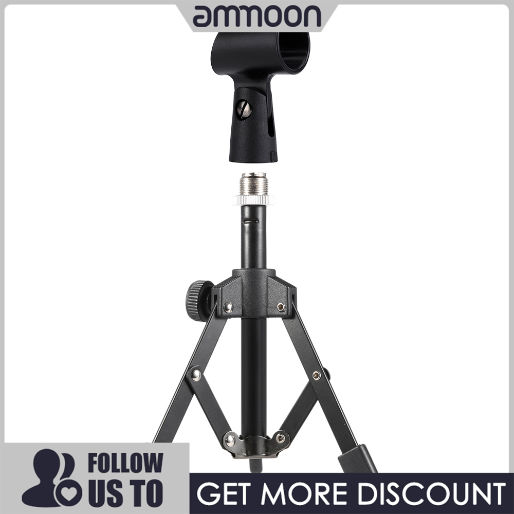 [ammoon]quà bí mật 【Ready】MS-12 Mini Có Thể Gập Lại Chân Đế Micro Tripod Với MC5 Kẹp Mic Giá Đỡ Xô