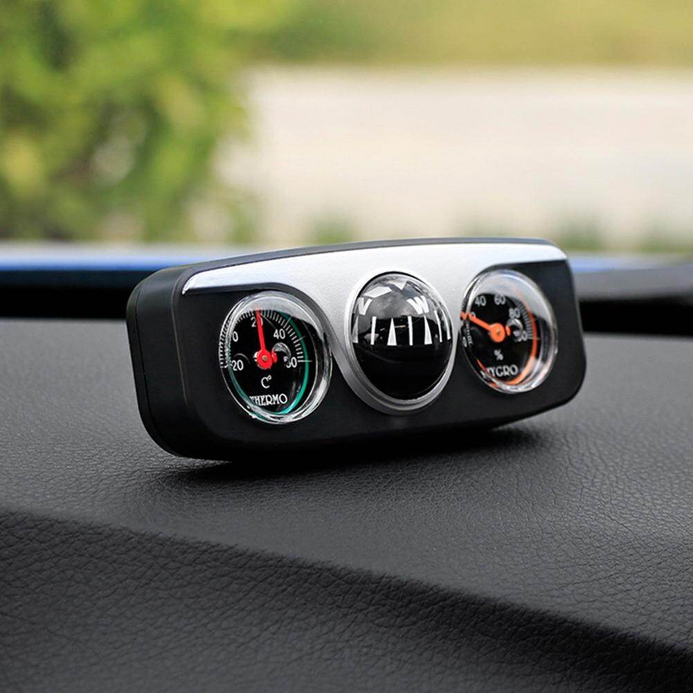 Car Vehicle Navigation Ball Compass Thermometer Hygrometer Interior Accessories