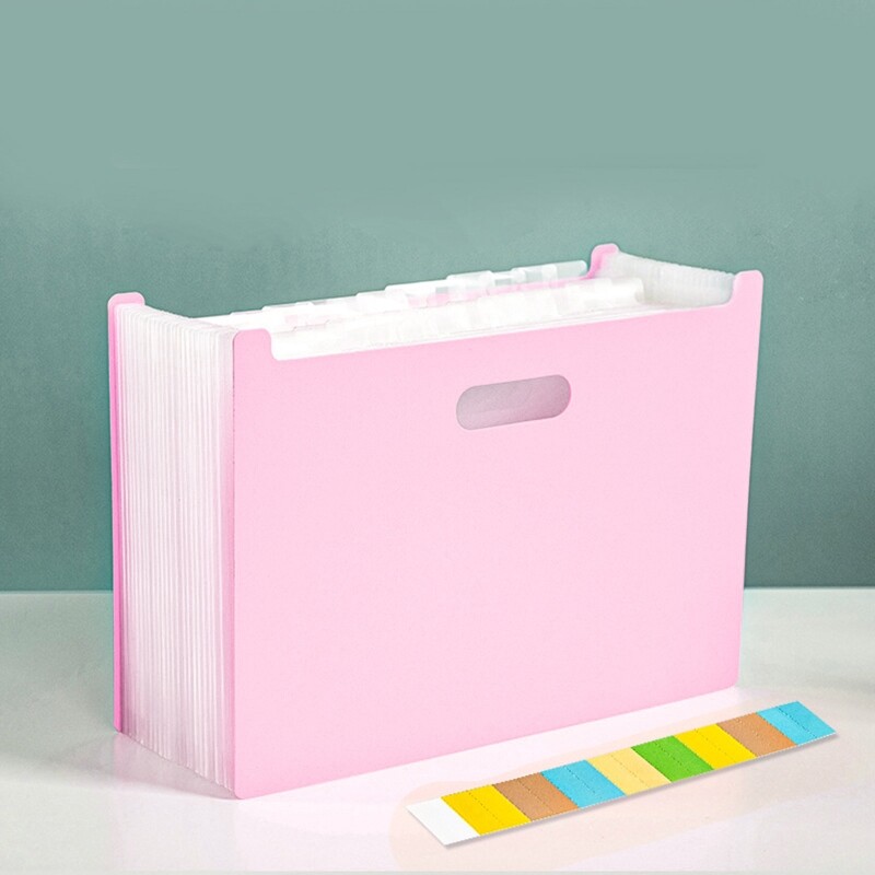 A4 Accordion Folder Clear Index Labels Expanding Document Folder File Organizer Desk Management for Office File Cabinet