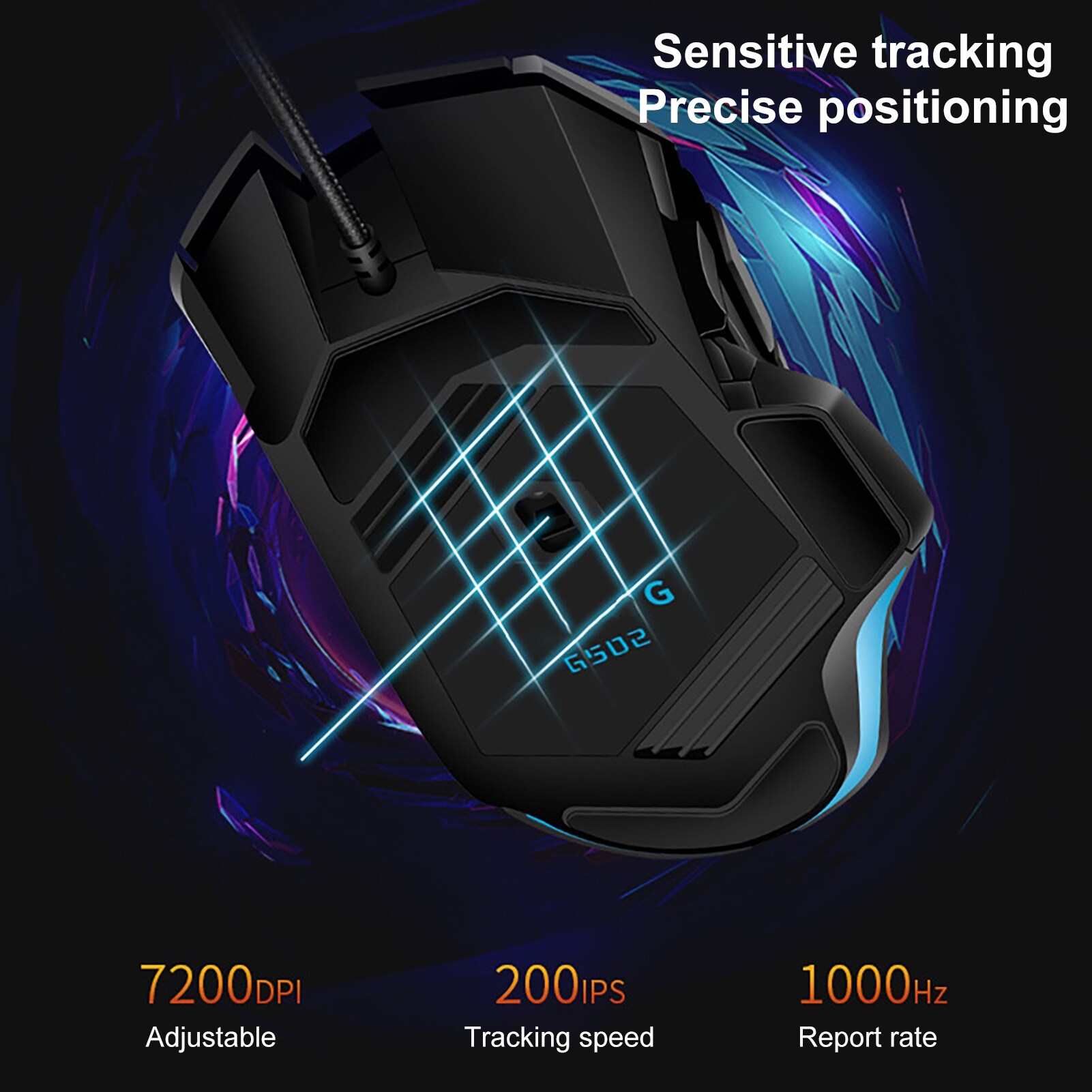 【Cozyy Space】G502 Wired Cool RGB Backlight 7200DPI 8 Buttons Gaming Mouse Computer Accessory
