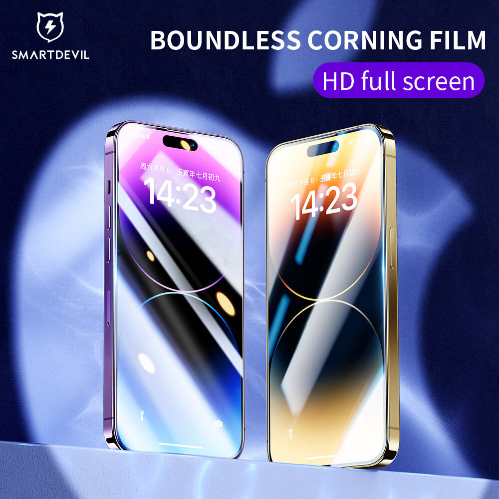 SmartDevil Corning Gorilla Glass Screen Protector for iPhone 15 Pro max iPhone 14 Pro max 14 Promax 14 Plus iPhone 13 Pro max iPhone 16 Pro Max iPhone 12 Pro max iPhone 15 Plus 16e Full Screen Coverage HD Dust-proof Tempered Glass Film Anti-fingerprint
