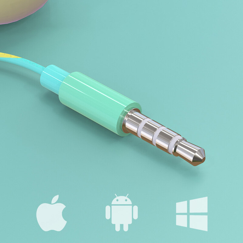 Tai Nghe Có Dây 3.5Mm Tai Nghe Nhét Tai Màu Macaron Tai Nghe Âm Nhạc