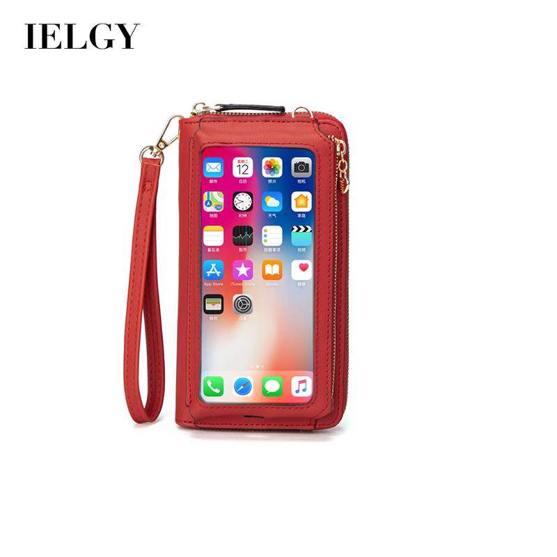 IELGY Korean version of PU ladies multi-function large-capacity touch screen mobile phone bag single shoulder diagonal small bag