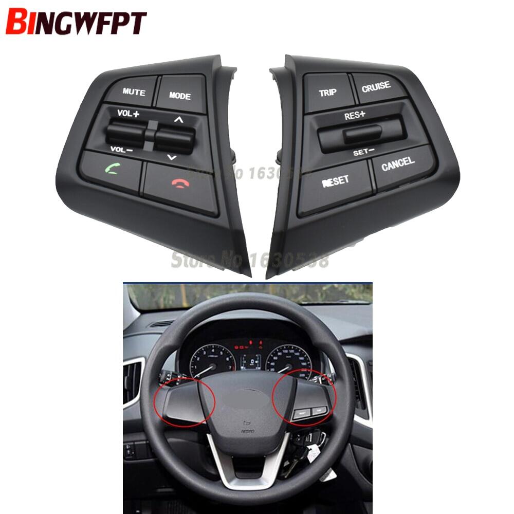 Nút Điều Khiển Hành Trình Vô Lăng Ô Tô Nút Âm Lượng Điều Khiển Từ Xa Kèm Dây Cáp Cho Hyundai Ix25 (Creta) 1.6L 2015-2019