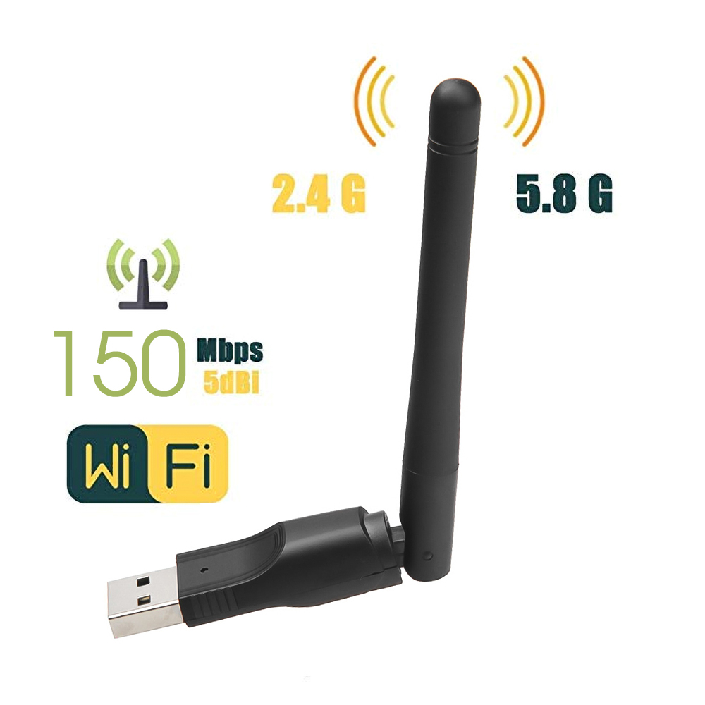 Wifi wireless usb adapter 150mbps usb 2.0 network adapter 802.11 b/g/n lan adapter wi-fi dongle receiver with rotatable antenna for laptop pc