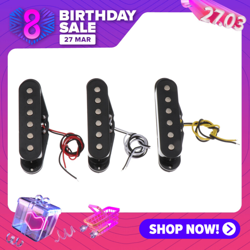 Esquirla 3pc Durable Guitar Single Coil Pickup Alloy Black for ST Electric Guitar Malaysia
