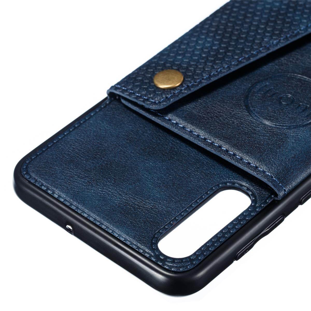 Cho Samsung A50 a50s a30s da trường hợp nhiều Folio lật Bìa Wallet trở lại trường hợp vỏ, có thể làm việc với gắn trên xe hơi, ẩn thẻ tín dụng ID khe giữ, retro nút kim loại clasp, đứng hỗ trợ