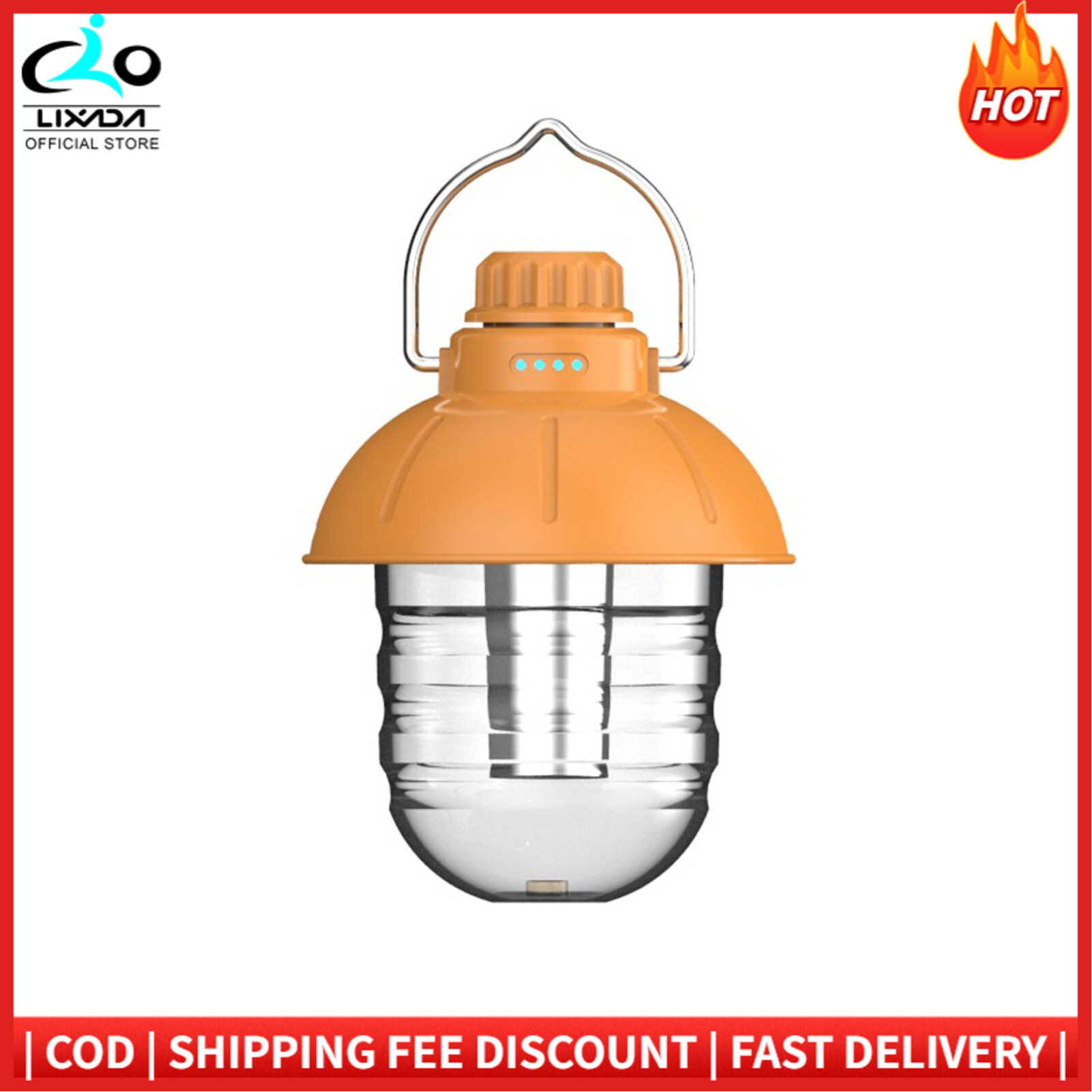 Multifunctional Outdoor Metal Handle Retro Lantern Camping Rechargeable Portable Tent Light Stepless Dimming Fishing Travel Lighting Equipment
