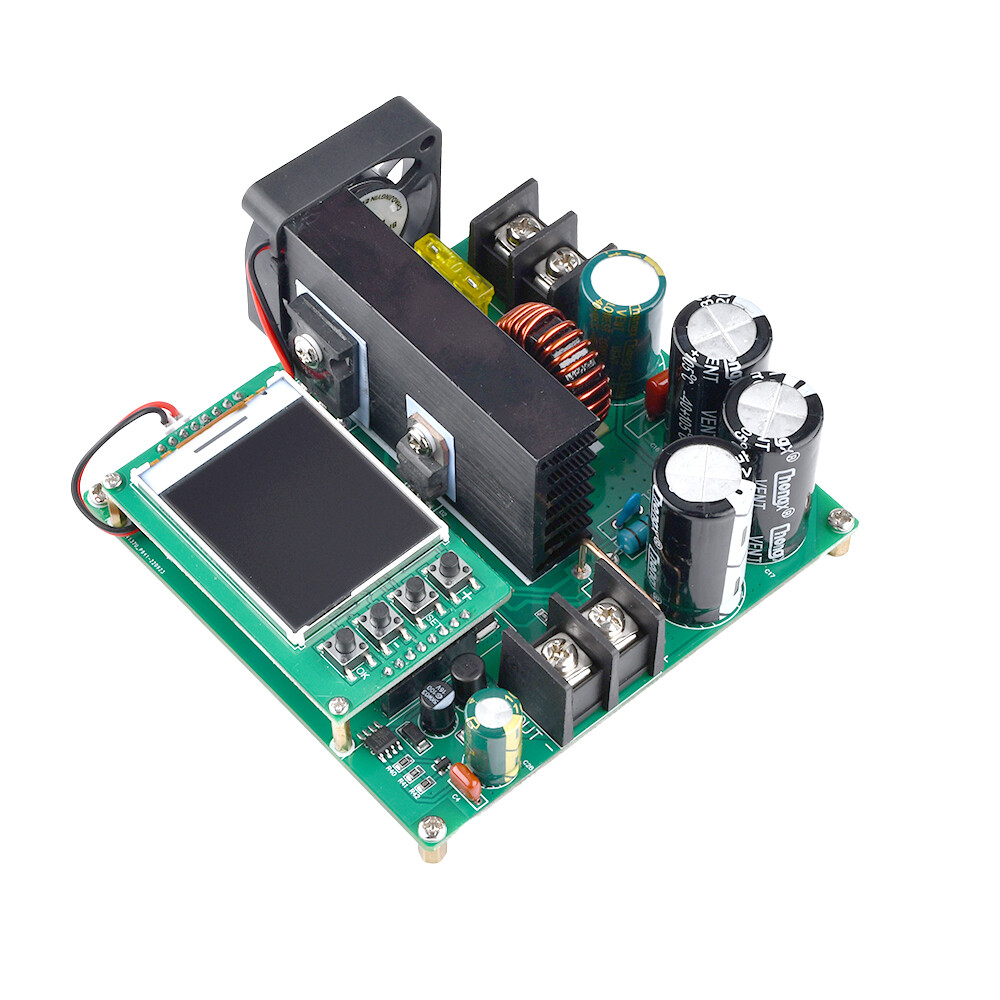 Dc boost converter cnc 9v~60v to 10v~120v 15a 900w adjustable voltage regulator module with cooling fan