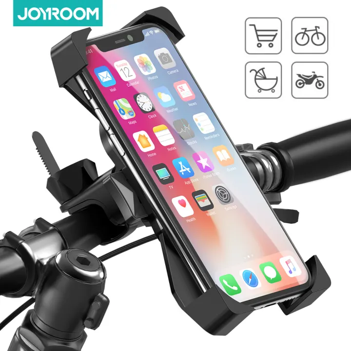 for iPhone 11 Motorcycle Handlebar Samsung and Most 4-7 inch Smartphone Bike Phone Holder Mount,JOYROOM Quickly Secure Lock Release//Full Protection Bicycle Holder for Mountain Bike X//XR//XS MAX