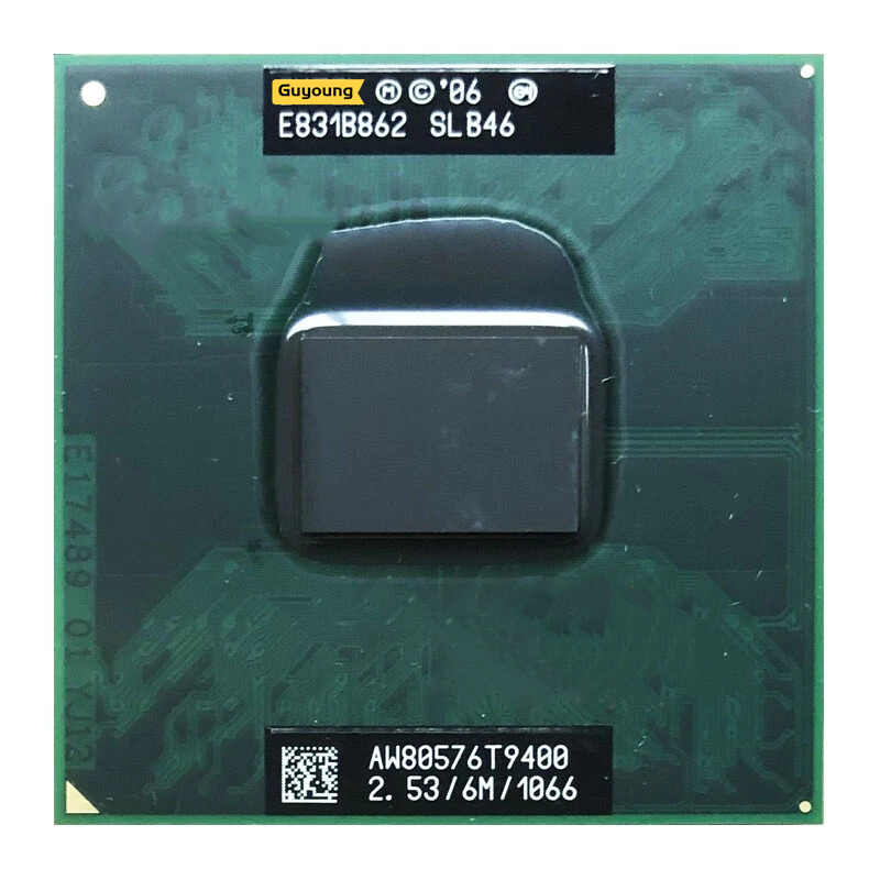 Core 2 duo t9400 slb46 slayy 2.5 ghz used dual-core dual-thread cpu processor 6m 35w socket p