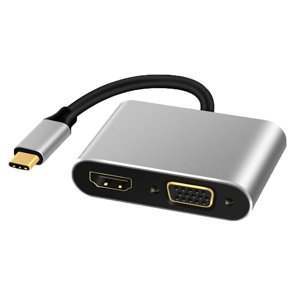 ASHERY USB 3.0 4K 4 in 1 HDMI+VGA+USB+pd Audio Converter Hub Adapter