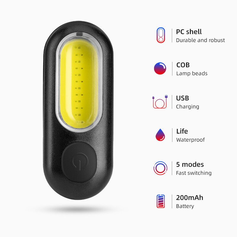 ROCKBROS Bicycle Rear Light 250 mAh USB Rechargeable Ultralight Cycling Light Warning Rainproof 5 Model Light Bike