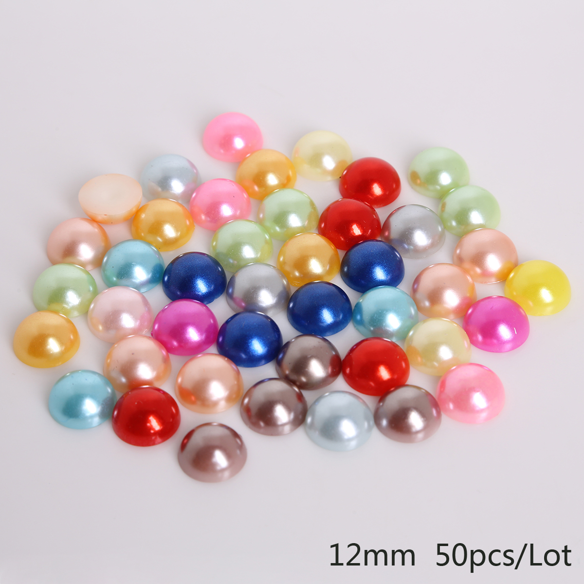 100 Flatback Half Pearl Beads – 12mm – For Scrapbooking & Crafts (Pick Your Color!)