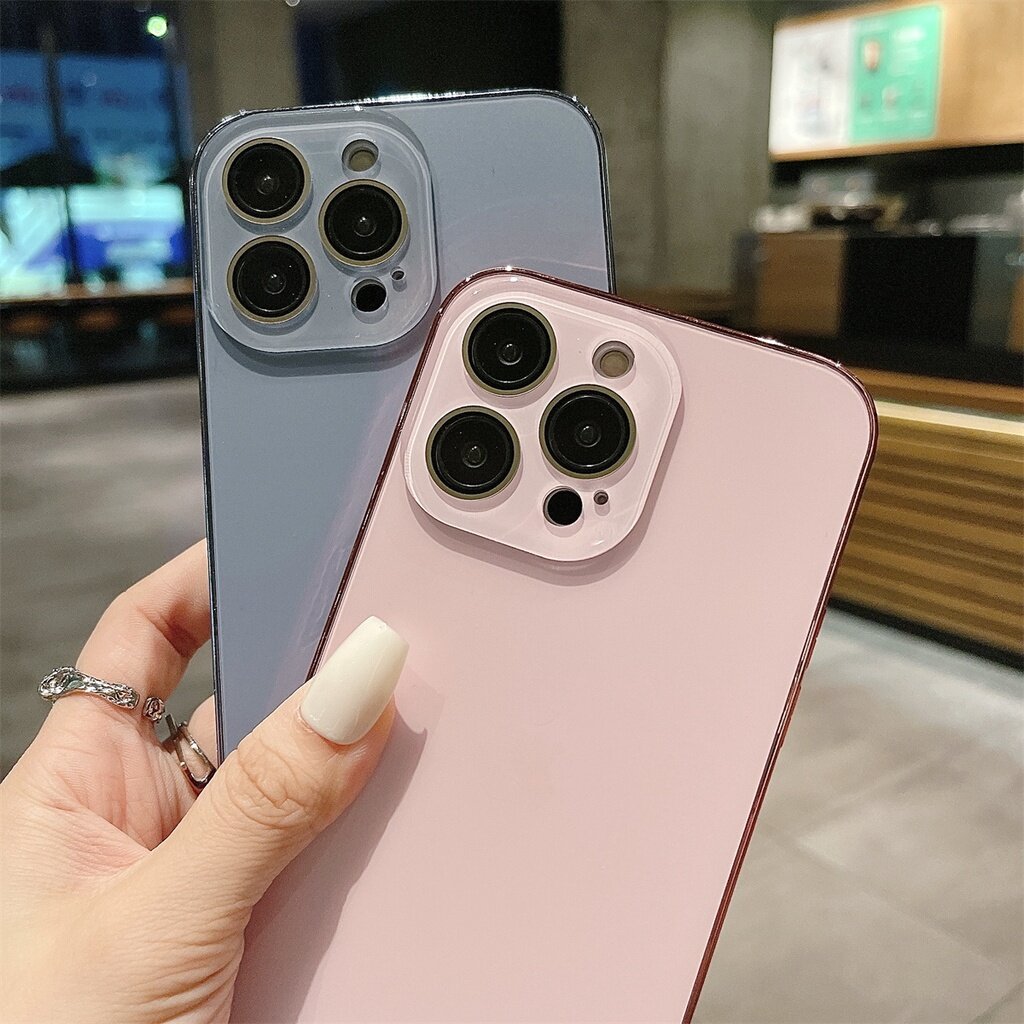 Mạ sang trọng viền mờ Ốp điện thoại cho Iphone 14 13 12 11 Pro Max 14 Plus 13 14 Pro Max bảo vệ máy ảnh mặt sau cứng bằng nhựa PC Bìa
