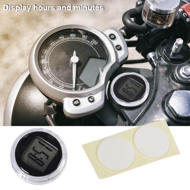 Mini Motorcycle Clock Stick-on Waterproof Electronic Watch Moto Digital Clock with Stopwatch