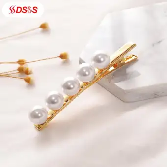 Ssdsds 1 Pcs Women Shining Faux Pearl Hair Clips Hairpins Lady