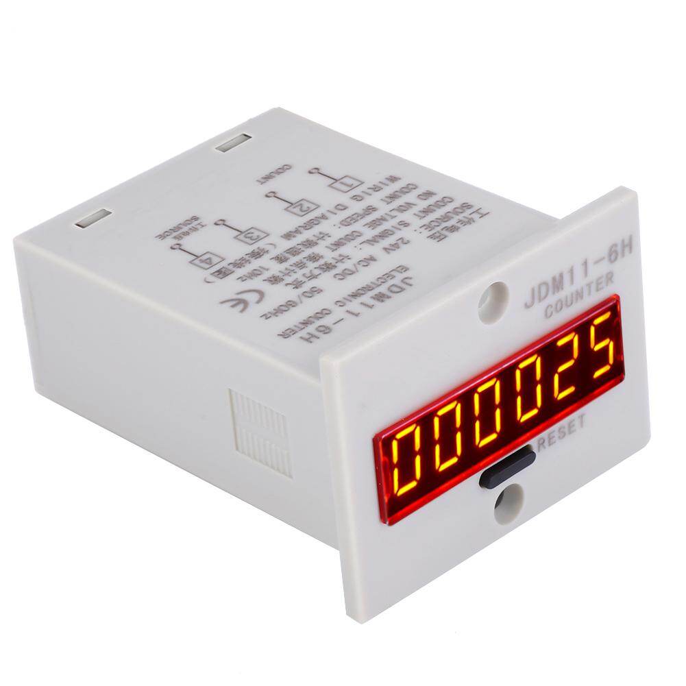 Electronic counter, JDM11-6H 6 digit electronic LED digital display counter relay without voltage counter AC220V