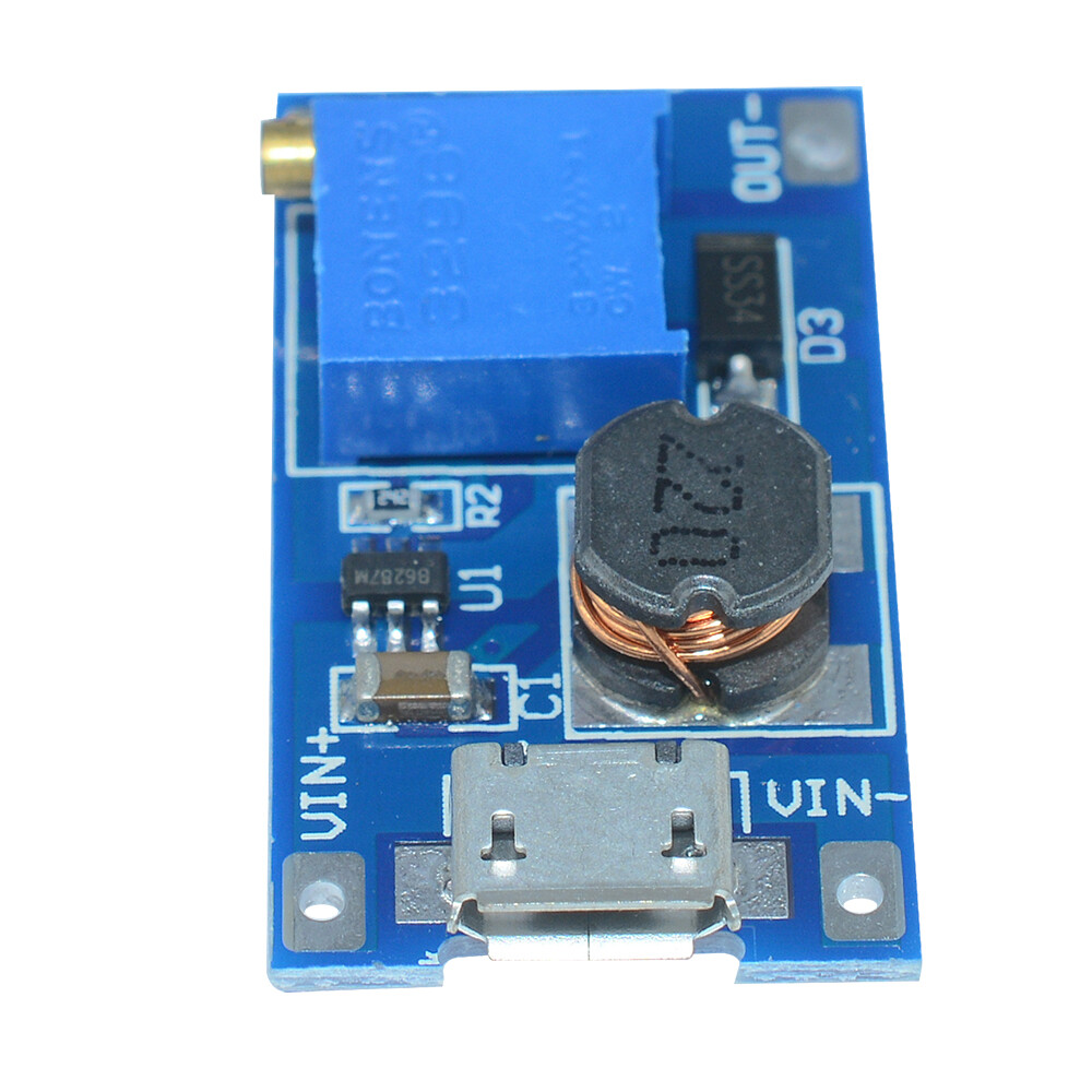 Shockley 2A boost board boost module with MICRO USB 2V-24V to 5V 9V 12V 28V MT3608 DC-DC adjustable boost module
