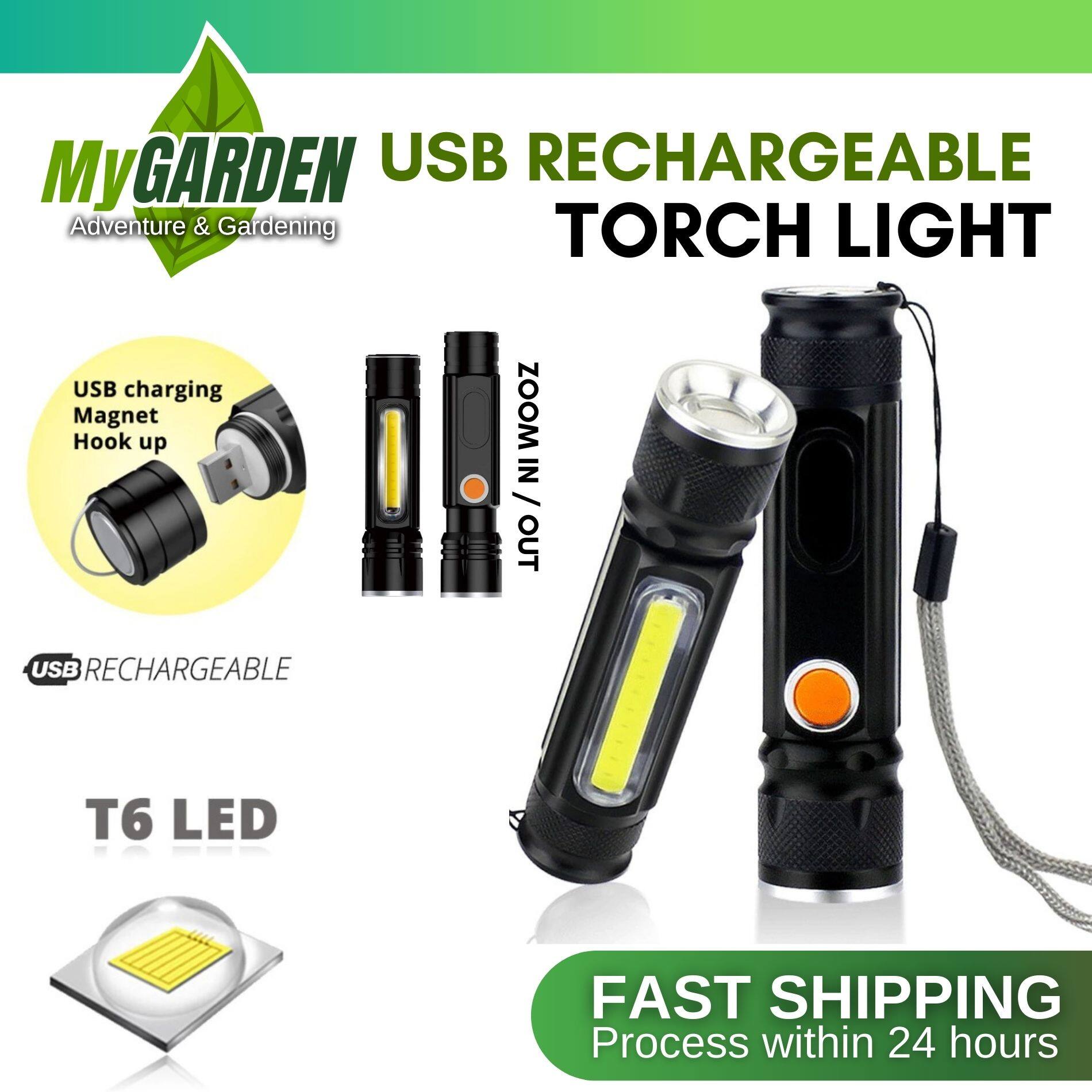 led flashlight with magnet on side