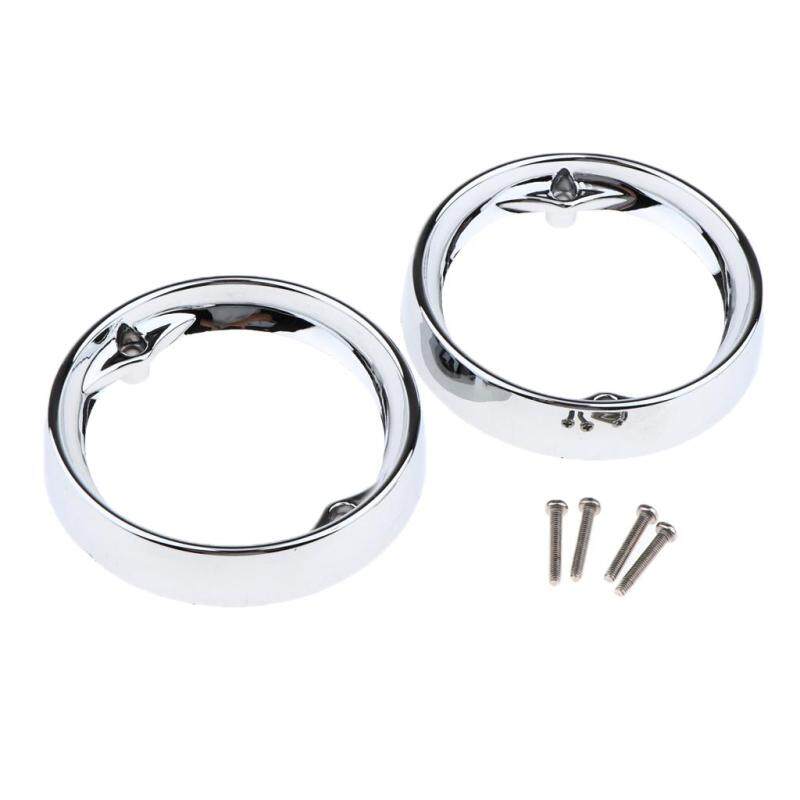 Baoblaze 2 Chiếc Xe Máy Bạc Deep Dish Bật Tín Hiệu Bezel Phụ Kiện Phù Hợp Cho Harley Touring Road King Road Glide