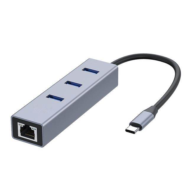 Usb c hub 1000mbps 3 ports usb 3.0 type c hub usb to rj45 gigabit ethernet adapter for macbook laptop computer accessories