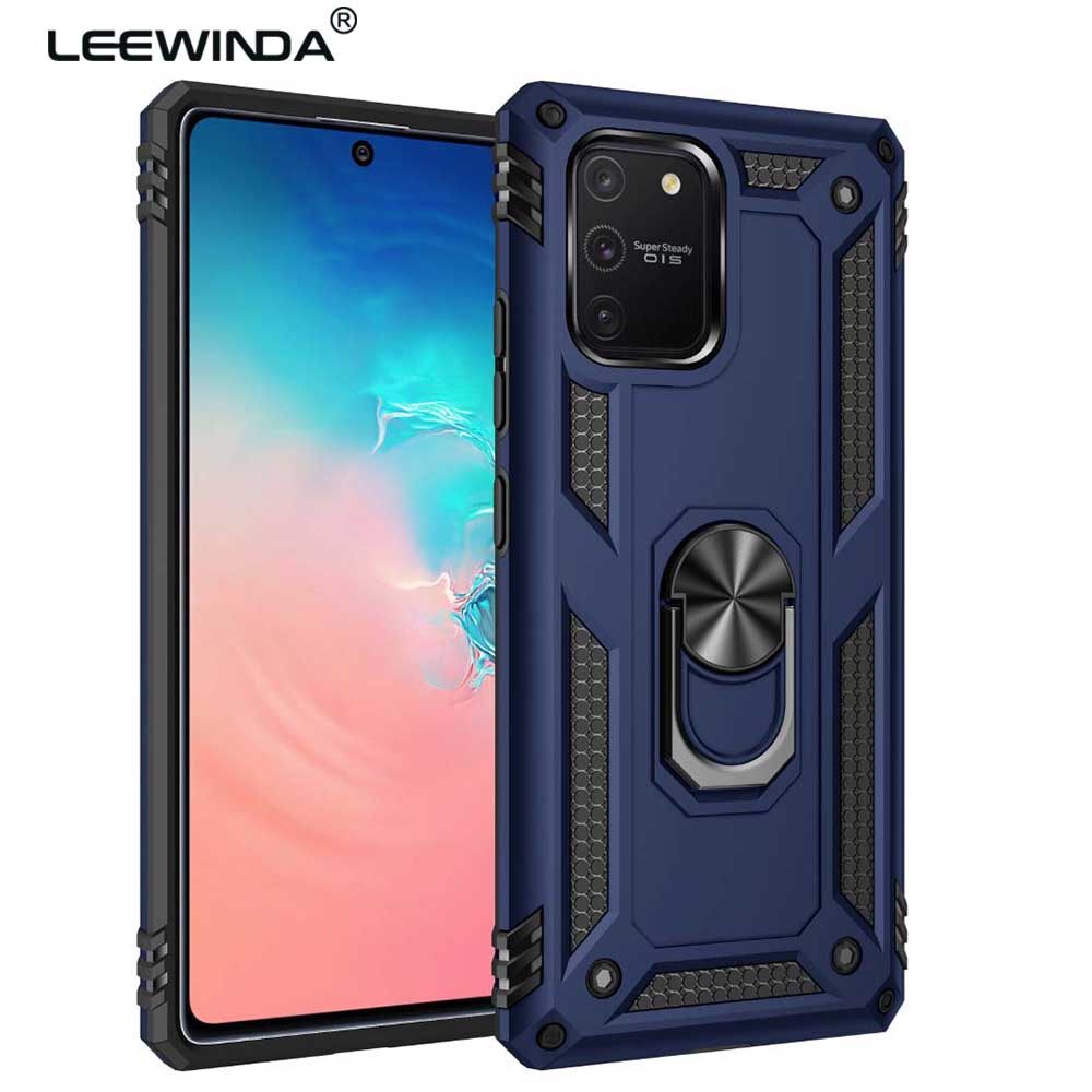 LEEWINDA For Samsung Galaxy A91 M80S Phone Case,For Samsung S10 Lite 2020 Cases, Luxury Armor Shockproof TPU+PC 2 in 1 360 Degree Rotating Holder Ring Back Cover