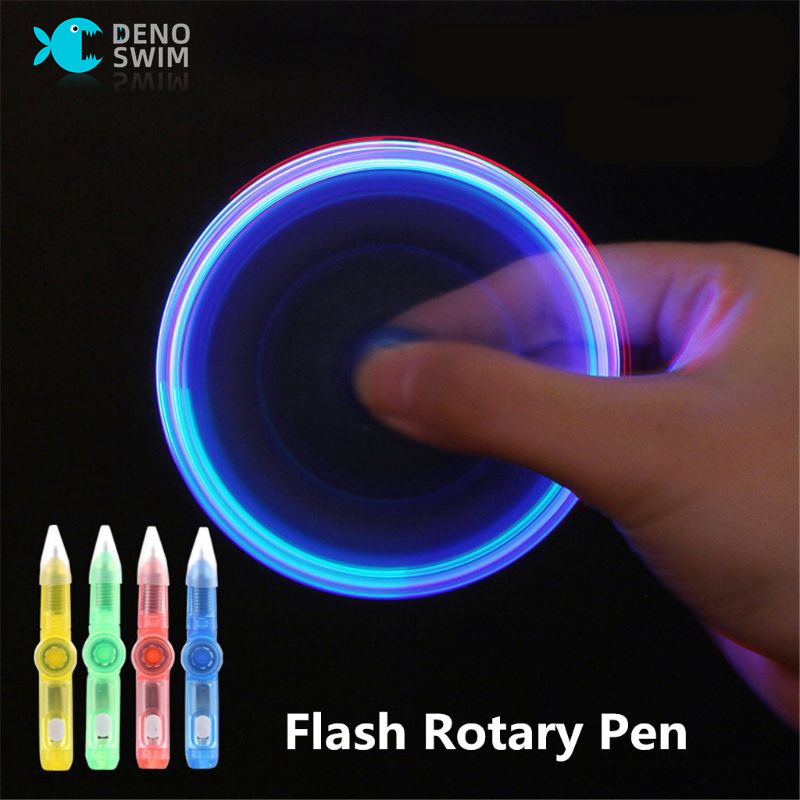 Led Spinning Pen Ball Pen Fingertip Rotating Spinner Gyro Toy Kids Glow Stress Relief Toys Colourful Luminous Writing Toy Pens