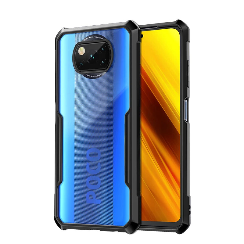 For Xiaomi Poco X3 Pro Case Clear Shockproof Reinforced TPU Acrylic Phone Cover For Xiaomi Poco M3 Transparent Bumper Cover Shockproof Shell For Xiaomi poco x3 nfc m3 x3 pro