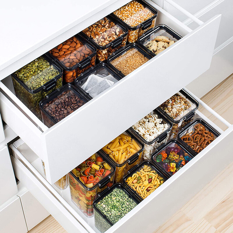 Hộp Đựng Tủ Lạnh Trong Suốt Konco Hộp Nhựa Đựng Thực Phẩm Gia Dụng Có Thể Xếp Chồng Lên Nhau Bể Chứa Gia Vị Ngũ Cốc Hộp Đựng Nhà Bếp Hộp Đựng Hạt Cà Phê, Nhà Bếp Tổ Chức