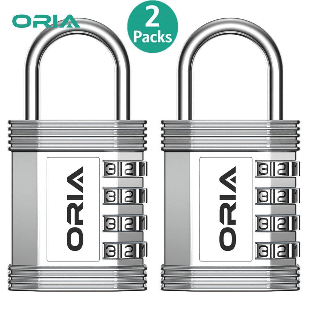 Pack of 2 (Blue) Toolbox Gym or Sports Locker Employee Case Metal and Plated Steel Material for School ORIA Combination Lock Hasp Cabinet and Storage Fence 4 Digit Combination Padlock