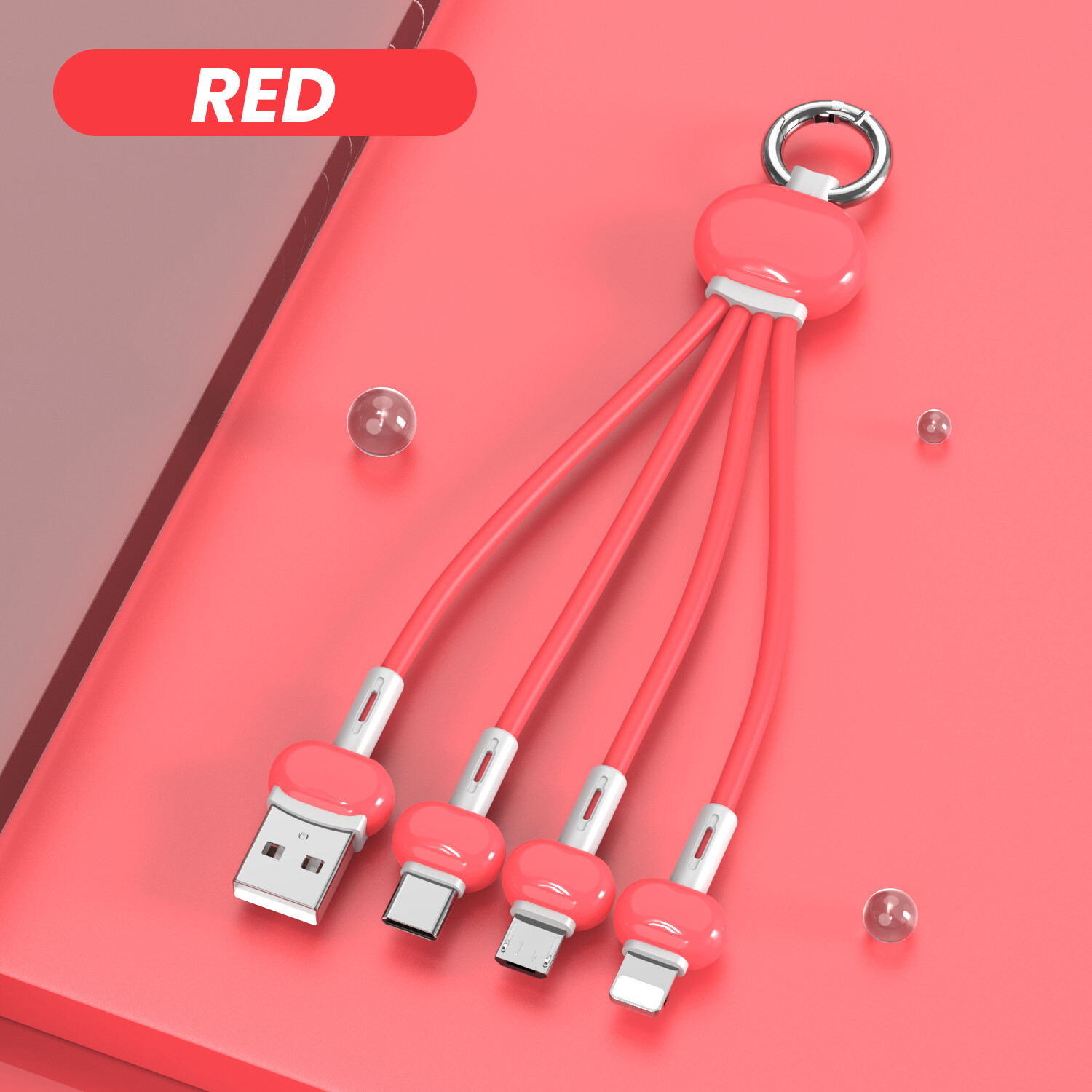 3 in 1 Fast Charging Cable Multi Charging Cable Charging with Light / USB C / Micro Port Data Cable
