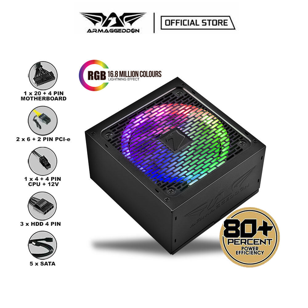 Armaggeddon 600 watts power supply voltron gold 600 rgb with high 