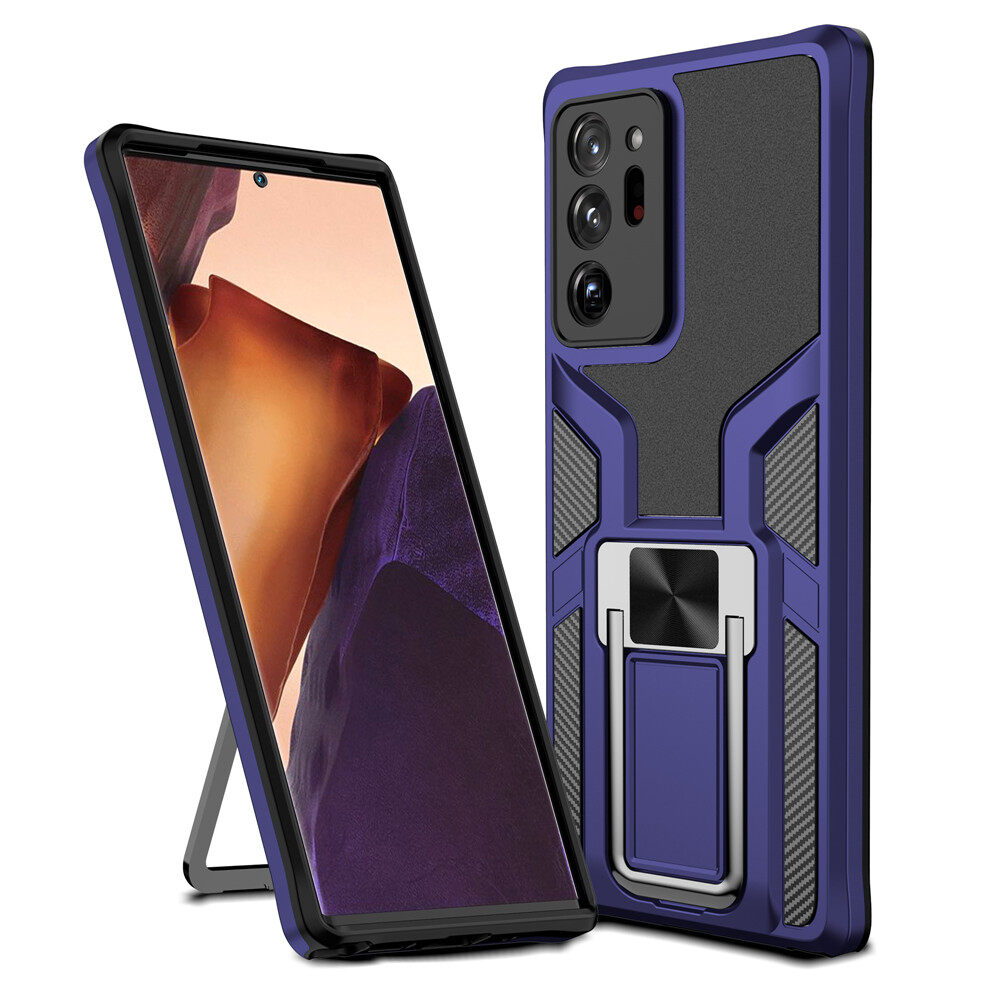 For Samsung Galaxy S22 S21 S20 Note 20 Plus Ultra A52 A72 Phone Case, Luxury Armor Cover Metal Magnetic Ring Soft Silicone Casing