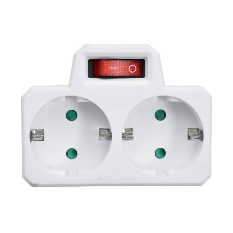 EU Standard Multiple Plug 250V 16A Double Socket Conversion Socket with Outlet Switch Plug Power Adapter Socket