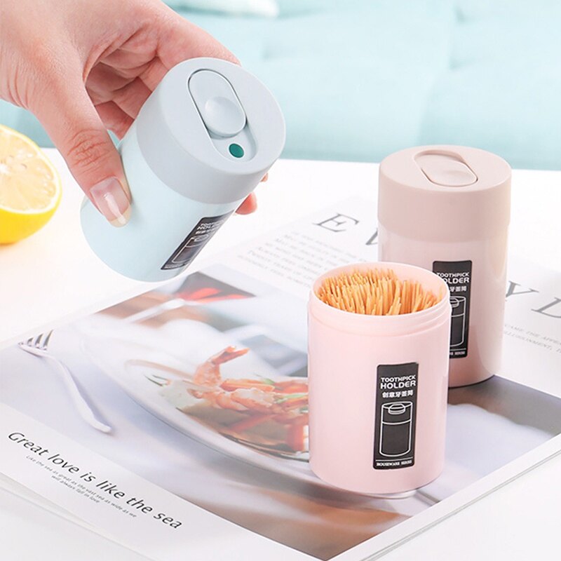 Creative Toothpick Box Dispenser Flip Cover Portable Toothpick Storage Boxes Holder Kitchen Organizer