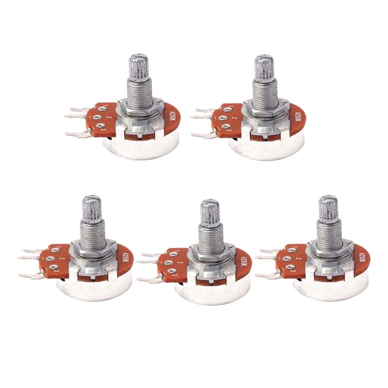 A250K Split Shaft Guitar Potentiometer Audio Tone Switch Control Potentiometer 5Pcs Malaysia