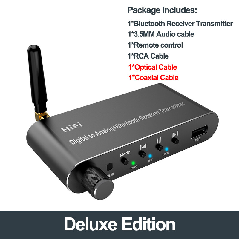 VAORLO Bluetooth 5.1 Receiver Transmitter Digital To Analog Converter