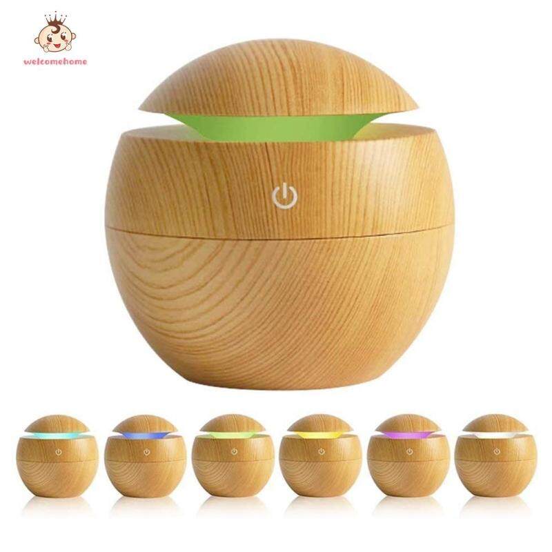 Wood Grain Air Humidifier Essential Oil Diffuser with Colorful Light Air Purifier Home Appliances Singapore