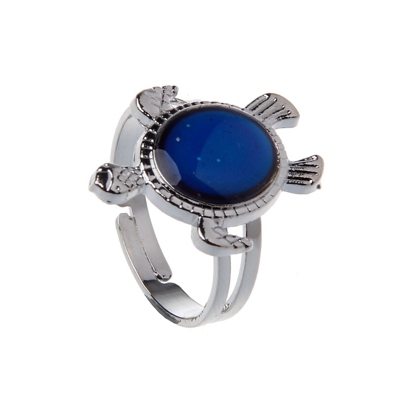 Trendy Emotion Feeling Temperature Rings Magic for Turtle Color Change Mood Ring Adjustable Gift for Male Female